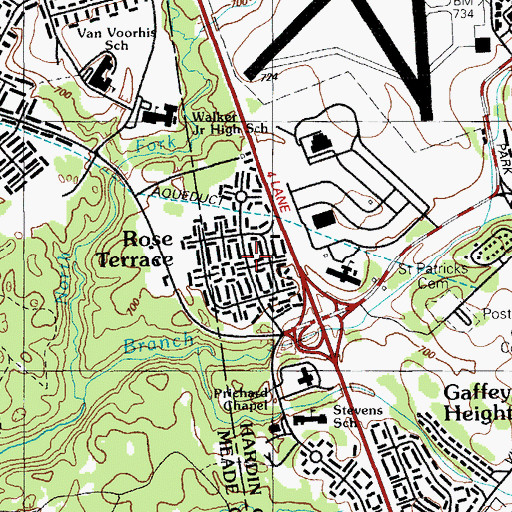 Topographic Map of Rose Terrace, KY
