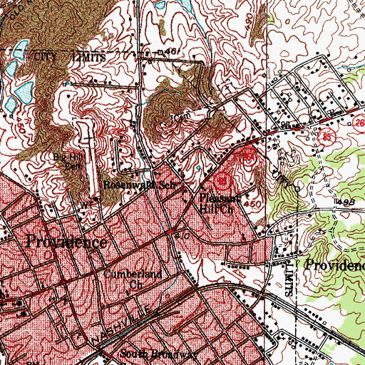 Topographic Map of Rosenwald School, KY