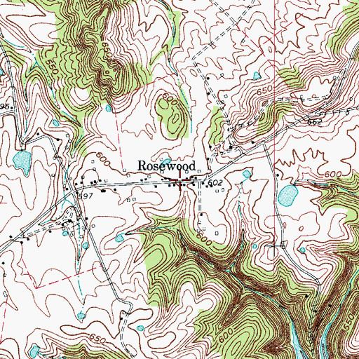 Topographic Map of Rosewood, KY