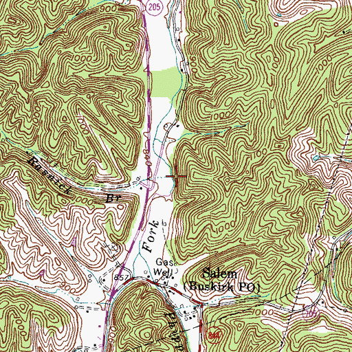Topographic Map of Rosnick Branch, KY