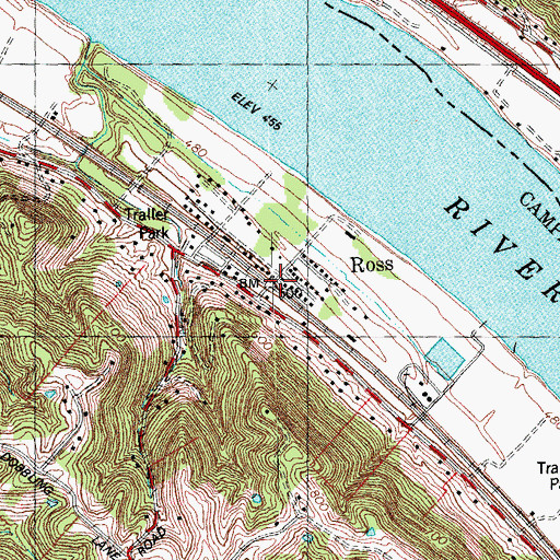 Topographic Map of Ross, KY