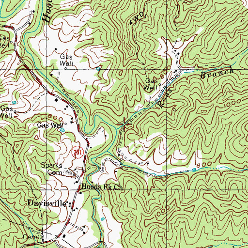 Topographic Map of Ross Branch, KY