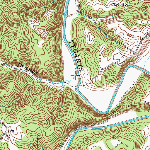 Topographic Map of Ross Branch, KY