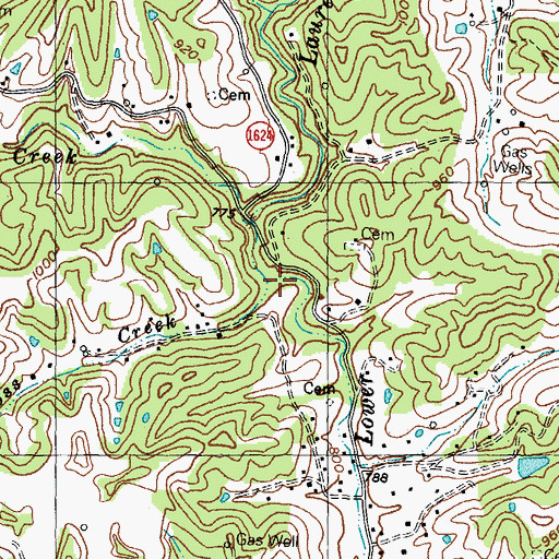 Topographic Map of Ross Creek, KY