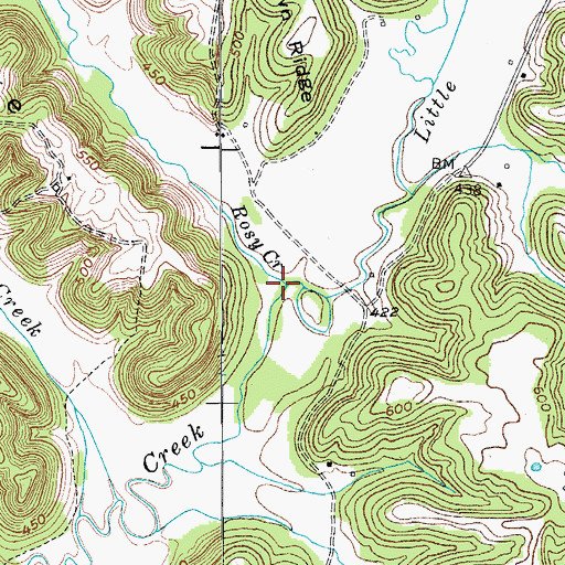Topographic Map of Rosy Creek, KY