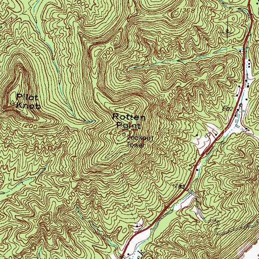 Topographic Map of Rotten Point, KY