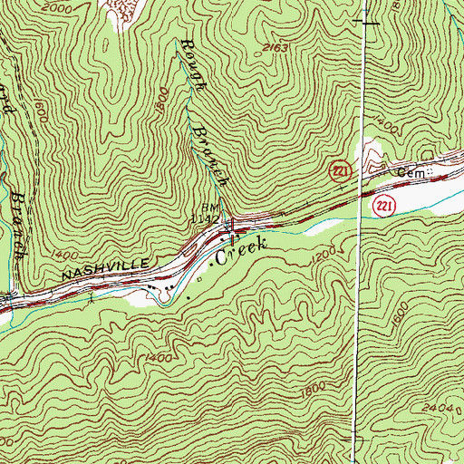 Topographic Map of Rough Branch, KY
