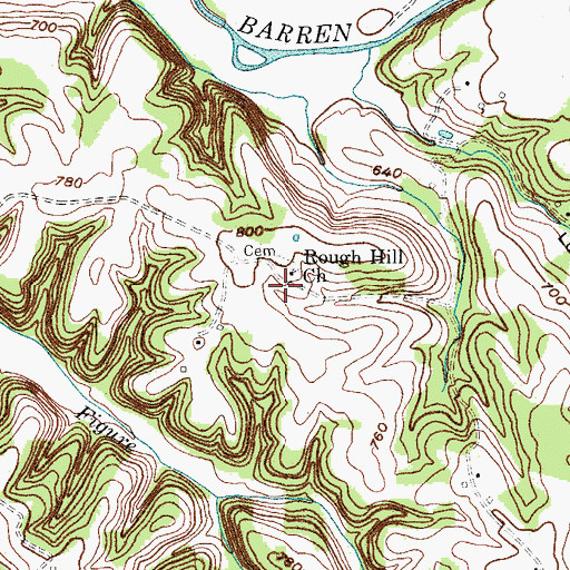 Topographic Map of Rough Hill Church, KY
