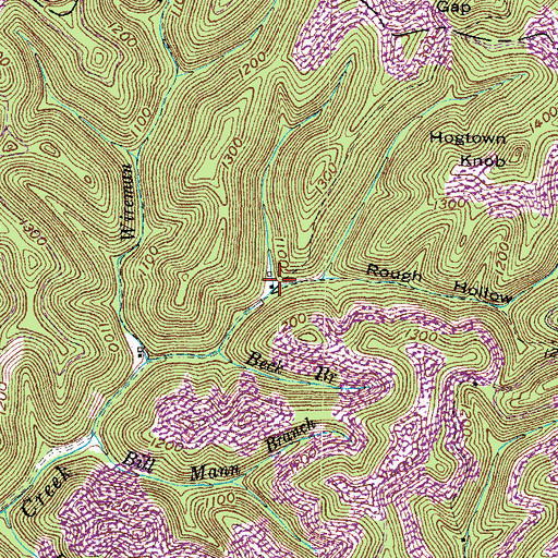 Topographic Map of Rough Hollow, KY