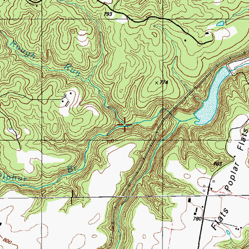 Topographic Map of Rough Run, KY