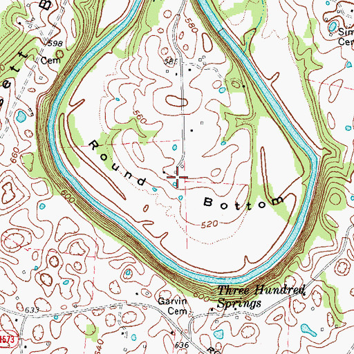 Topographic Map of Round Bottom, KY