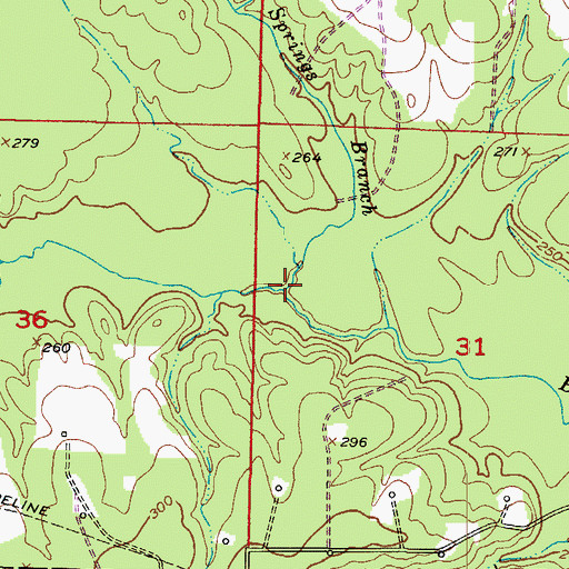 Topographic Map of Holly Springs Branch, AR