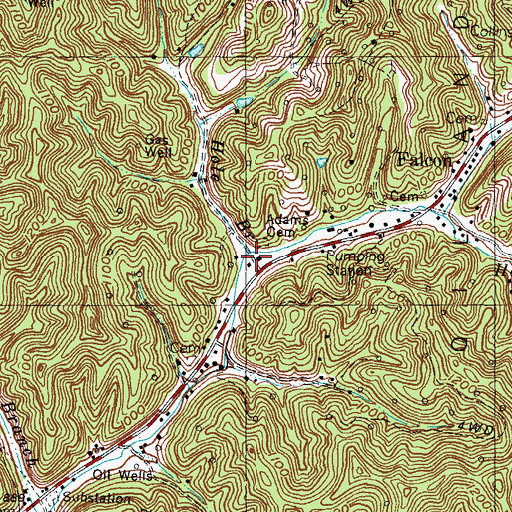 Topographic Map of Round Hole Branch, KY