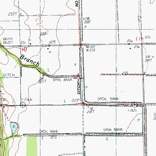 Topographic Map of Holly Springs Branch, AR