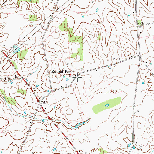 Topographic Map of Round Pond Church, KY
