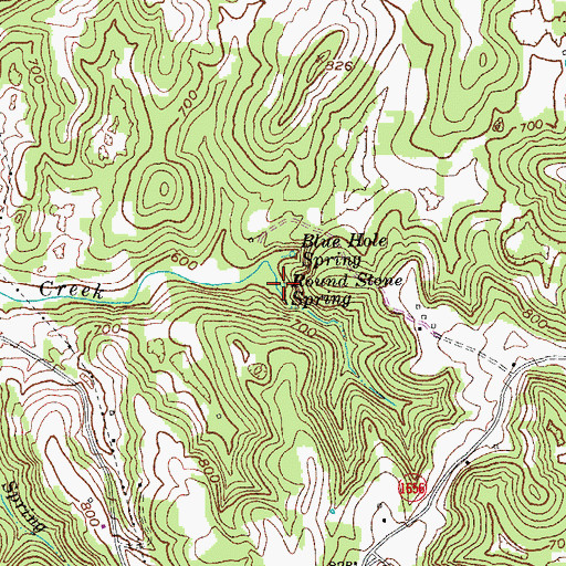 Topographic Map of Round Stone Spring, KY