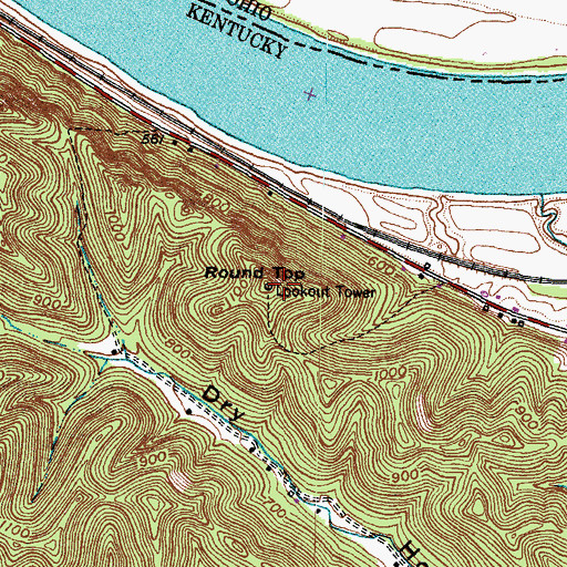 Topographic Map of Round Top, KY