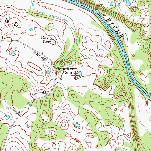 Topographic Map of Rountree Cemetery, KY