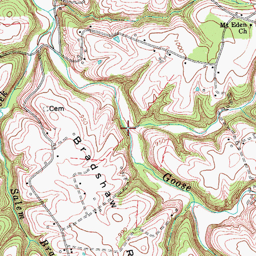 Topographic Map of Rouse Branch, KY