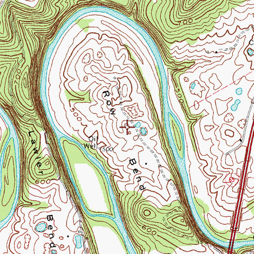 Topographic Map of Row Bend, KY