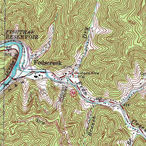 Topographic Map of Rowland Row Camp, KY