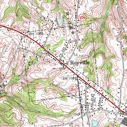 Topographic Map of Royville, KY