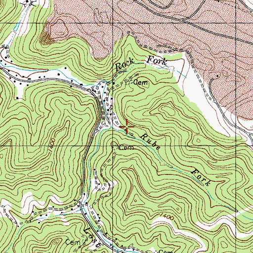 Topographic Map of Rube Fork, KY