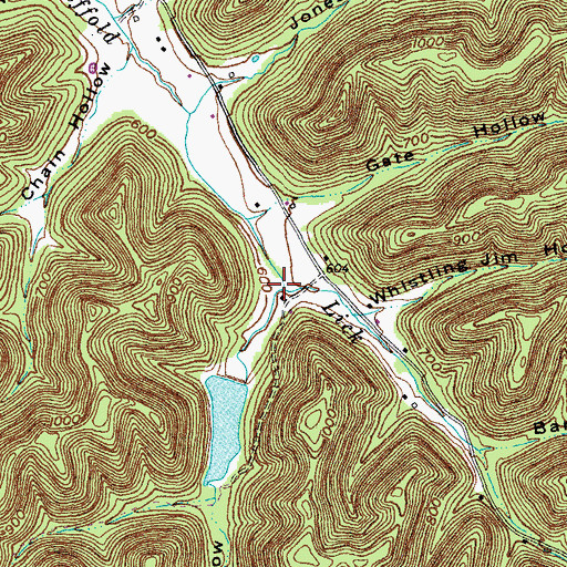 Topographic Map of Rube Hollow, KY