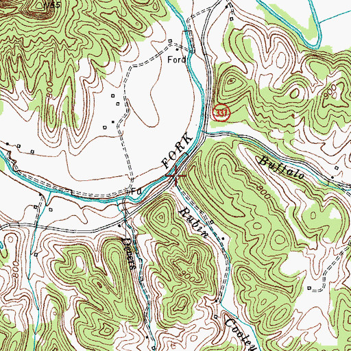 Topographic Map of Rubin Cooley Branch, KY
