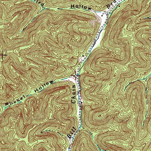Topographic Map of Ruckel Hollow, KY