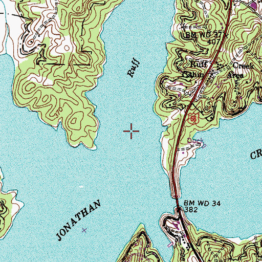 Topographic Map of Ruff Creek, KY