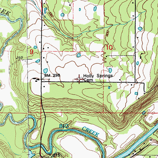 Topographic Map of Holly Springs Cemetery, AR