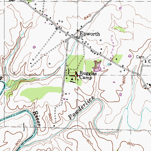 Topographic Map of Ruggles Camp, KY