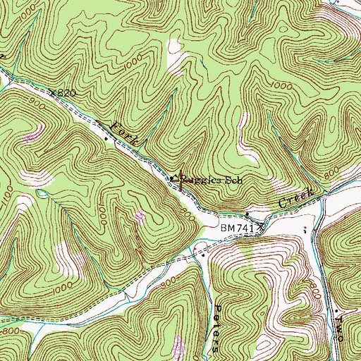 Topographic Map of Ruggles School, KY