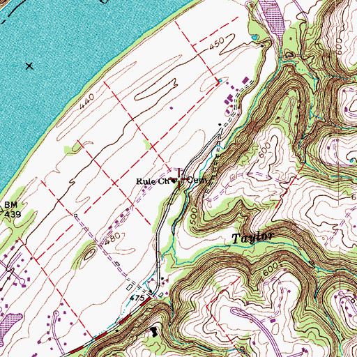 Topographic Map of Rule Church, KY