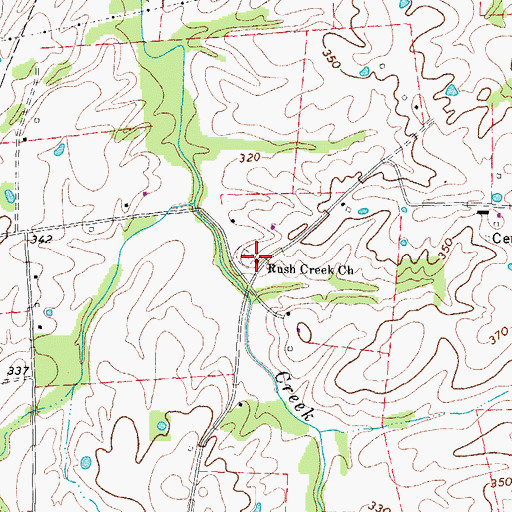 Topographic Map of Rush Creek Church, KY