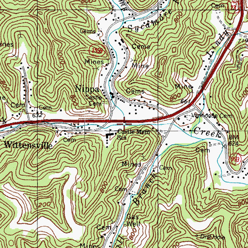 Topographic Map of Rush Fork, KY