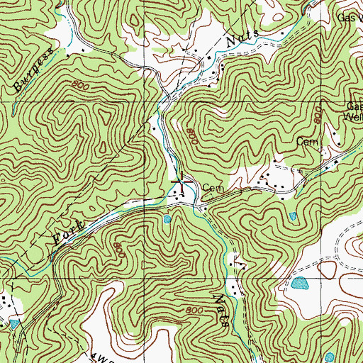 Topographic Map of Rush Fork, KY