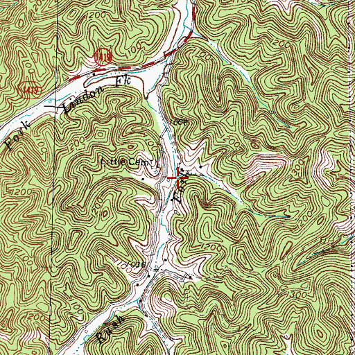 Topographic Map of Rush Fork, KY