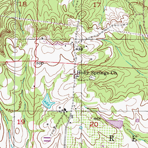 Topographic Map of Holly Springs Church, AR