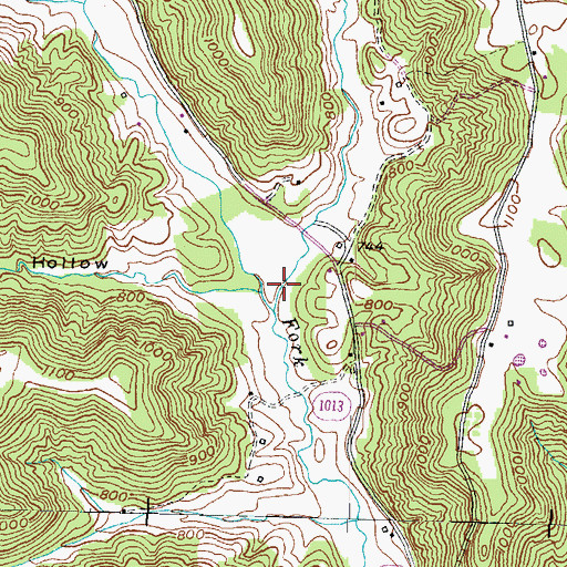 Topographic Map of Rush Run, KY