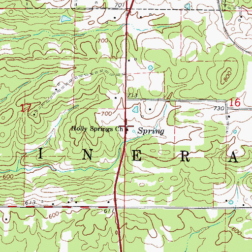 Topographic Map of Holly Springs Church, AR