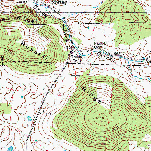Topographic Map of Russell Ridge, KY