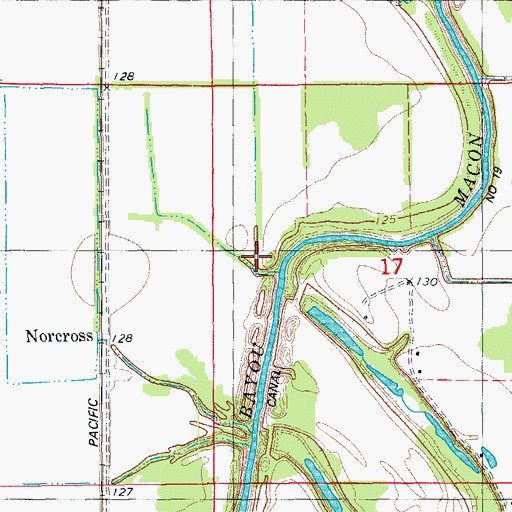 Topographic Map of Hollywood Church, AR