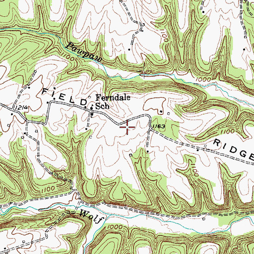 Topographic Map of Rye Field Ridge, KY