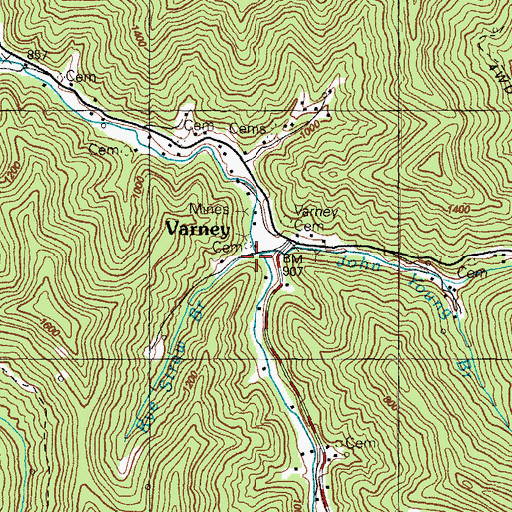 Topographic Map of Rye Straw Branch, KY