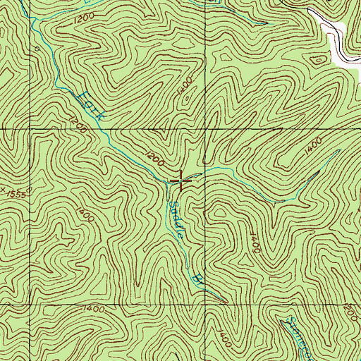 Topographic Map of Saddle Branch, KY