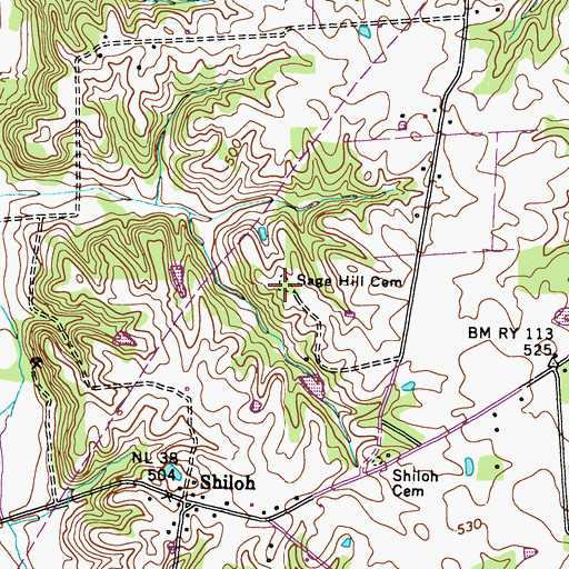 Topographic Map of Sage Hill Cemetery, KY