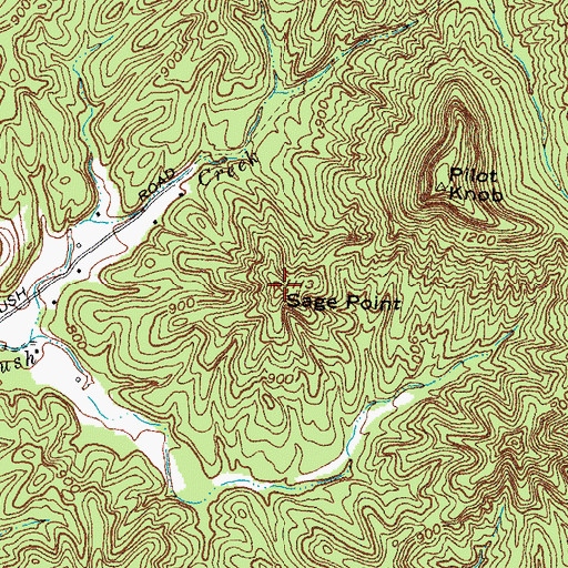 Topographic Map of Sage Point, KY