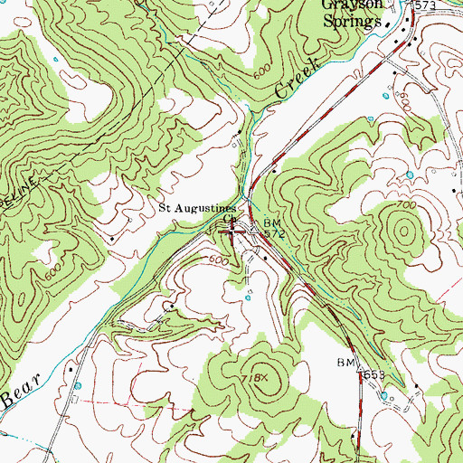 Topographic Map of Saint Augustines Catholic Church, KY
